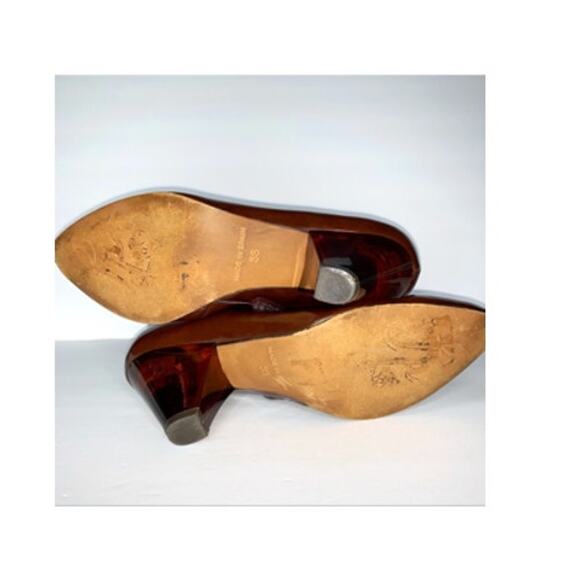 Free People Brown Patent Leather Bootie with Lucite Heel - Picture 7 of 7